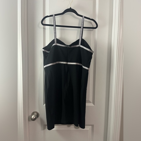 Shein Curve black dress with silver straps and accents. - Picture 2 of 8